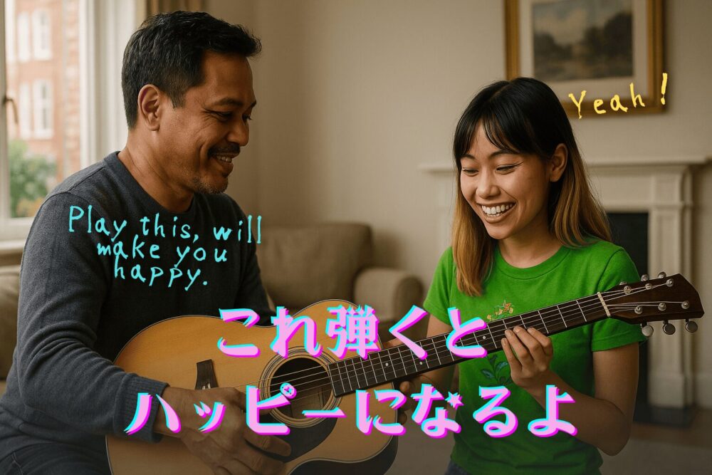 お父さんからギターをもらうbeabadoobee