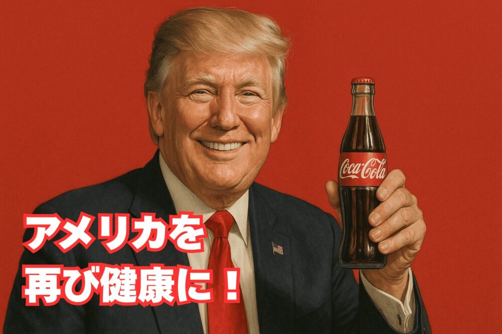 コカ・コーラを持つトランプ大統領